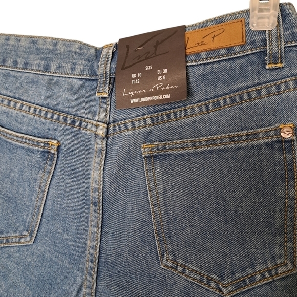 ASOS / Liquor N Poker • Womens Denim Boyfriend Shorts•100% Cotton•UK 10=US 6•NWT - Picture 8 of 13